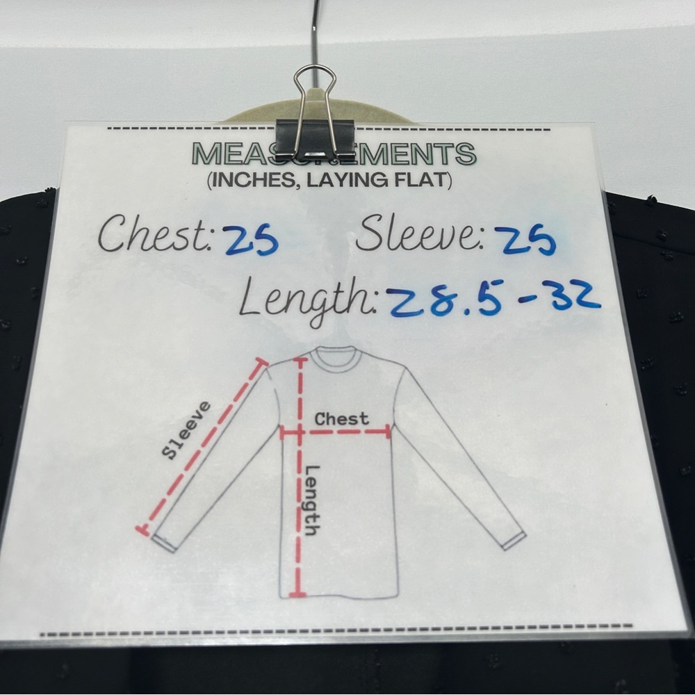 Lane Bryant long sleeve swiss‎ dot black top - Picture 7 of 8